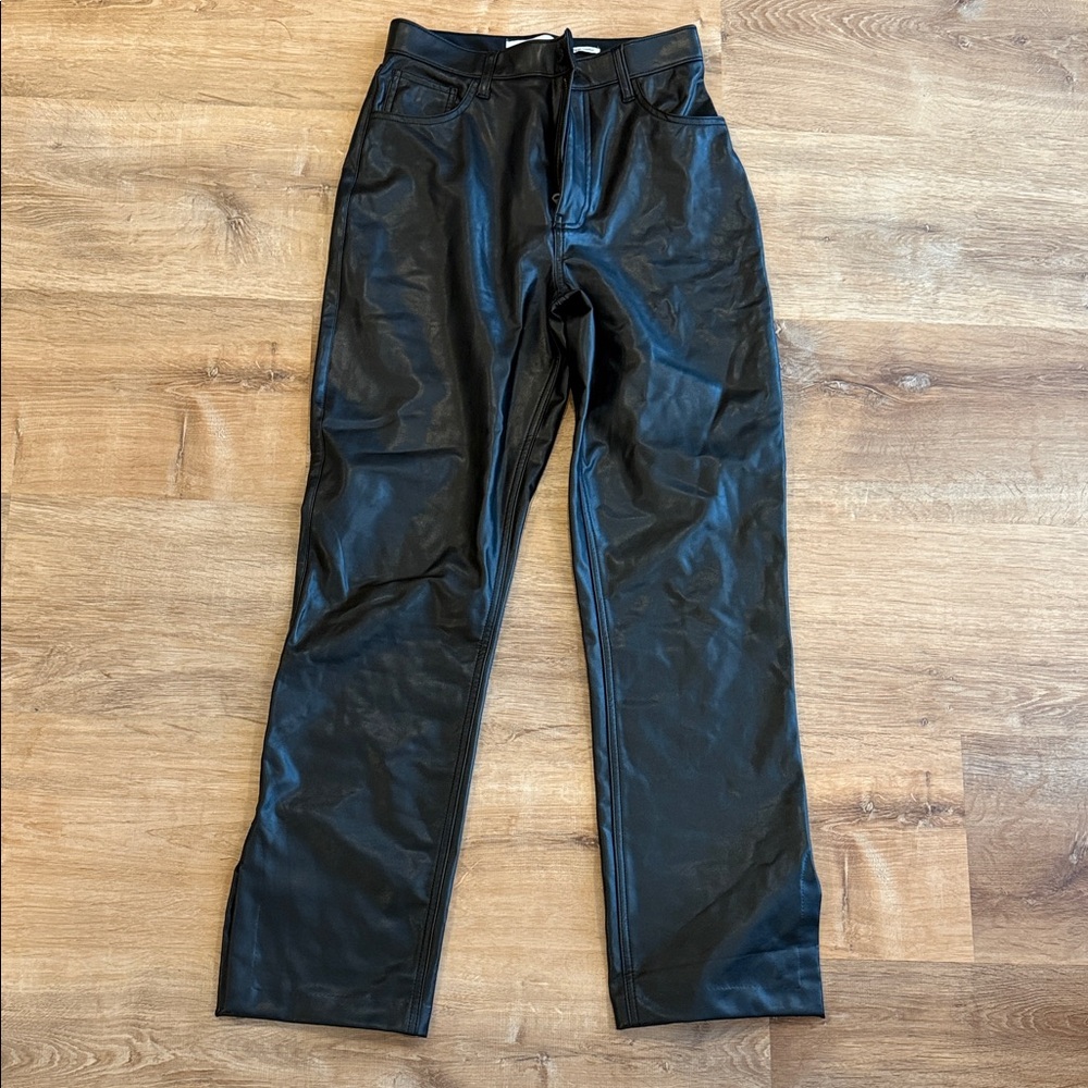 Abercrombie & Fitch Vegan Leather Pants in Black